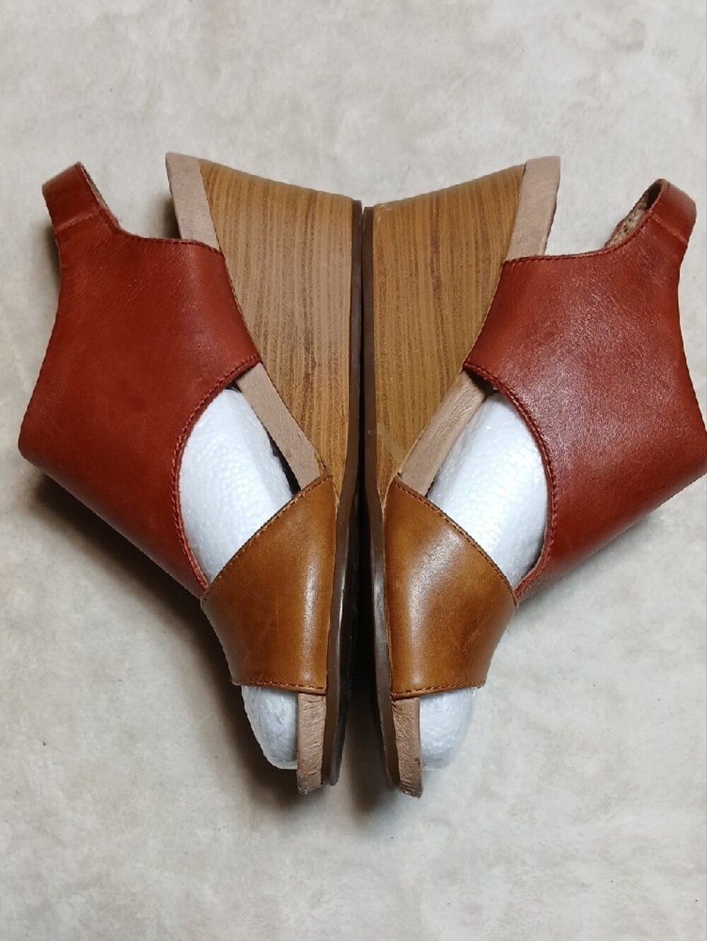 PIKOLINOS Two-Tone Brown and Tan Leather Slingback Sandals Size 38 - Picture 2 of 6